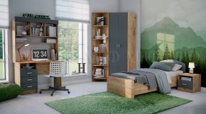 МАРТИНА Стол письменный (Графит/Дуб крафт) в Лесном - lesnoy.mebel24.online | фото 2