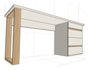 Стол письменный с тумбой 4 ящика (1250) в Лесном - lesnoy.mebel24.online | фото 2