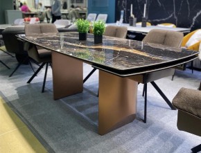 Стол ПУАНТО 200 TITANIUM LAWA NERO, керамика / МЕДЬ каркас М-City в Лесном - lesnoy.mebel24.online | фото 2