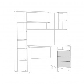 Стол рабочий 12.95 N Комфорт (Темно - серый U2601, Белый премиум) в Лесном - lesnoy.mebel24.online | фото 3