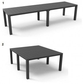 Стол раскладной Джули (Julie Double table 2 configurations) Графит в Лесном - lesnoy.mebel24.online | фото 1