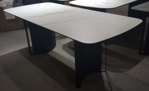 Стол RASMUS 160 TL-45 Белый мрамор, испанская керамика / черный каркас, ®DISAUR в Лесном - lesnoy.mebel24.online | фото 2