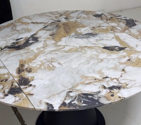 Стол TERAMO 135 GLOSS GRAND JADE SOLID CERAMIC, керамика, поворотн.механизм / Черный каркас, ®DISAUR в Лесном - lesnoy.mebel24.online | фото 4