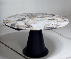 Стол TERAMO 135 GLOSS GRAND JADE SOLID CERAMIC, керамика, поворотн.механизм / Черный каркас, ®DISAUR в Лесном - lesnoy.mebel24.online | фото 5