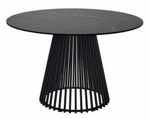 Стол TERNI 120 MATT BLACK MARBLE SOLID CERAMIC Черный мрамор матовый, керамика /Черн.каркас, ®DISAUR в Лесном - lesnoy.mebel24.online | фото