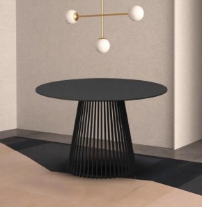 Стол TERNI 120 MATT BLACK MARBLE SOLID CERAMIC Черный мрамор матовый, керамика /Черн.каркас, ®DISAUR в Лесном - lesnoy.mebel24.online | фото 2