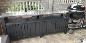 Столик для барбекю 415 Л (Unity Chef 415 L) графит в Лесном - lesnoy.mebel24.online | фото 1