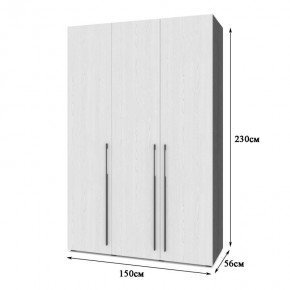 СТОУН С32 Шкаф 3-х створчатый (золотой дуб/графит) в Лесном - lesnoy.mebel24.online | фото 2