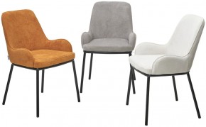Стул BRIO CATO-01 Белый, фактурная ткань / черный каркас, ®DISAUR в Лесном - lesnoy.mebel24.online | фото 4