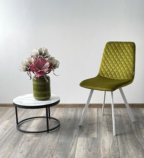 Стул DAIQUIRI BLUVEL-75 OLIVA / белый каркас, велюр М-City в Лесном - lesnoy.mebel24.online | фото 3