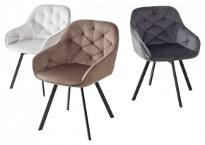 Стул GALE 360 град. поворот. BLUVEL-03 LIGHT GREY, велюр/ черный каркас, М-City в Лесном - lesnoy.mebel24.online | фото 2