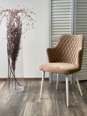 Стул HERMAN 360 град. БЕЖЕВЫЙ #5, велюр / белый каркас М-City в Лесном - lesnoy.mebel24.online | фото 2