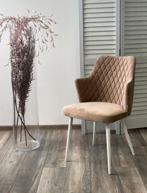 Стул HERMAN 360 град. БЕЖЕВЫЙ #5, велюр / белый каркас М-City в Лесном - lesnoy.mebel24.online | фото 4