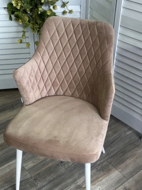 Стул HERMAN 360 град. БЕЖЕВЫЙ #5, велюр / белый каркас М-City в Лесном - lesnoy.mebel24.online | фото 5