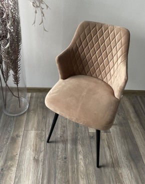 Стул HERMAN 360 град. БЕЖЕВЫЙ #5, велюр / черный каркас М-City в Лесном - lesnoy.mebel24.online | фото 2