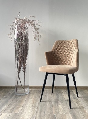 Стул HERMAN 360 град. БЕЖЕВЫЙ #5, велюр / черный каркас М-City в Лесном - lesnoy.mebel24.online | фото 3