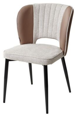 Стул HERMES WZ2042-02 светло-бежевый фактурный велюр/ HK017-31 серо-коричневый PU, М-City в Лесном - lesnoy.mebel24.online | фото 1