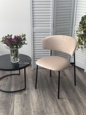 Стул ЛЕОНАРДО H-06 Бежевый, велюр / черный каркас М-City в Лесном - lesnoy.mebel24.online | фото 3