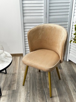 Стул МОНЕ ZIZI 605 Латте, велюр / Золотой каркас M-City в Лесном - lesnoy.mebel24.online | фото 4