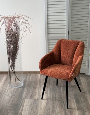 Стул REFLET 3018-09 терракотовый, шенилл / черный каркас, ®DISAUR в Лесном - lesnoy.mebel24.online | фото 3