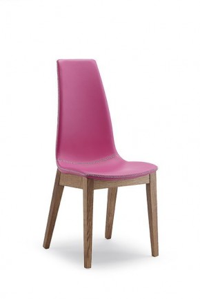 СТУЛ  SELLY, ASH WALNUT 167/ SOFT PIENO FIORE 275 FUSSIA с черн.строчкой в Лесном - lesnoy.mebel24.online | фото