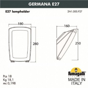 Светильник на штанге Fumagalli Germana 2N1.000.000.AYF1R в Лесном - lesnoy.mebel24.online | фото 3