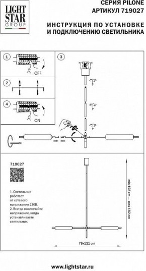 Светильник на штанге Lightstar Pilone 719027 в Лесном - lesnoy.mebel24.online | фото 2