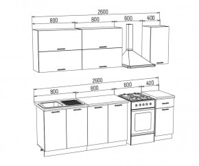 ТЕХНО-3 Кухонный гарнитур 2,0 м Компоновка №2 в Лесном - lesnoy.mebel24.online | фото