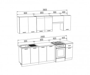 ТЕХНО Кухонный гарнитур 2,6 м Компоновка №3 в Лесном - lesnoy.mebel24.online | фото 6