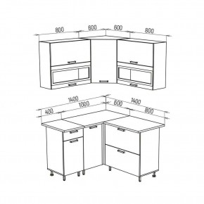 ТЕХНО Кухонный гарнитур угловой 1,4х1,4 м Компоновка №2 в Лесном - lesnoy.mebel24.online | фото 8