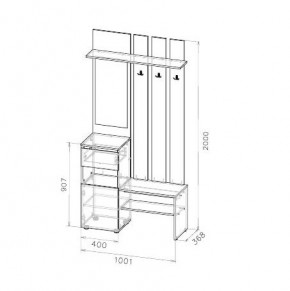 Токио Вешалка с зеркалом в Лесном - lesnoy.mebel24.online | фото 3