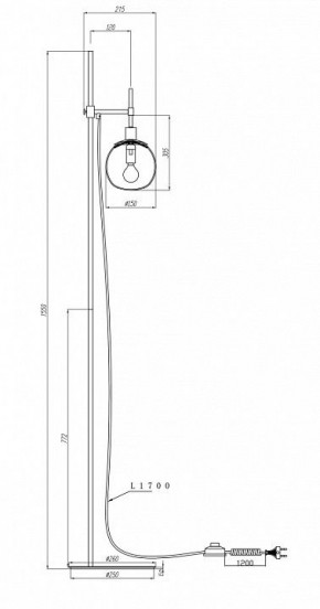 Торшер Maytoni Erich MOD221-FL-01-G в Лесном - lesnoy.mebel24.online | фото 5