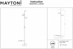 Торшер Maytoni Fad MOD070FL-L12W3K в Лесном - lesnoy.mebel24.online | фото 3