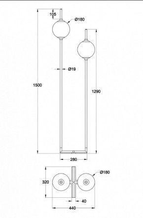 Торшер Maytoni The Sixth Sense Z020FL-L12BK в Лесном - lesnoy.mebel24.online | фото 4
