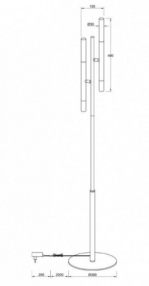 Торшер Maytoni Vigo MOD070FL-02B в Лесном - lesnoy.mebel24.online | фото 3