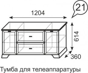 Тумба для телеаппаратуры Венеция 21 бодега в Лесном - lesnoy.mebel24.online | фото 3