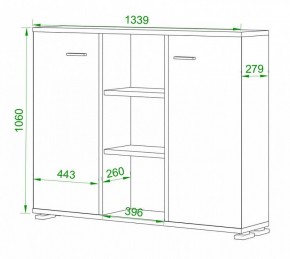 Тумба комбинированная Домино нельсон ПУ-60-3 в Лесном - lesnoy.mebel24.online | фото 2