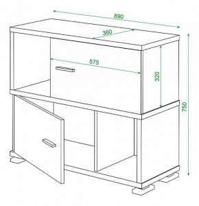 Тумба комбинированная Домино СБ-30/2 в Лесном - lesnoy.mebel24.online | фото 3