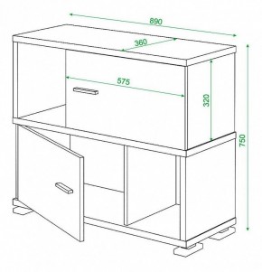 Тумба комбинированная Домино СБ-30/2 в Лесном - lesnoy.mebel24.online | фото 3