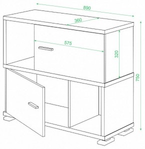 Тумба комбинированная Домино СБ-30/2 в Лесном - lesnoy.mebel24.online | фото 3