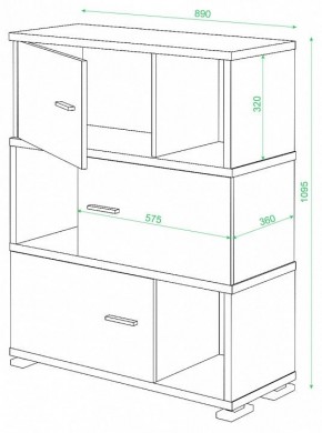 Тумба комбинированная Домино СБ-30/3 в Лесном - lesnoy.mebel24.online | фото 2