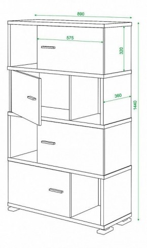 Тумба комбинированная Домино СБ-30/4 в Лесном - lesnoy.mebel24.online | фото 3