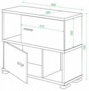 Тумба комбинированная СБ-30/2 в Лесном - lesnoy.mebel24.online | фото 2