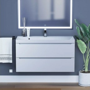Тумба под раковину Uperwood Tanos 100 см, подвесная, белая матовая в Лесном - lesnoy.mebel24.online | фото