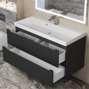Тумба под раковину Uperwood Tanos 100 см, подвесная, черная матовая в Лесном - lesnoy.mebel24.online | фото 10