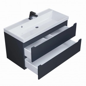 Тумба под раковину Uperwood Tanos 100 см, подвесная, черная матовая в Лесном - lesnoy.mebel24.online | фото 2