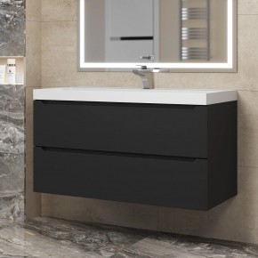 Тумба под раковину Uperwood Tanos 100 см, подвесная, черная матовая в Лесном - lesnoy.mebel24.online | фото 8