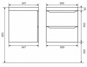 Тумба под раковину Uperwood Tanos 50 см, подвесная, черная матовая в Лесном - lesnoy.mebel24.online | фото 3