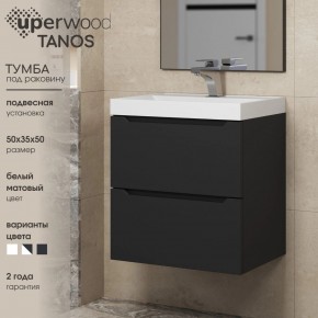 Тумба под раковину Uperwood Tanos 50 см, подвесная, черная матовая в Лесном - lesnoy.mebel24.online | фото 4