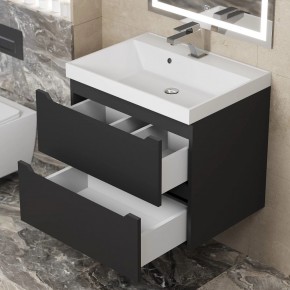 Тумба под раковину Uperwood Tanos 60 см, подвесная, черная матовая в Лесном - lesnoy.mebel24.online | фото 2